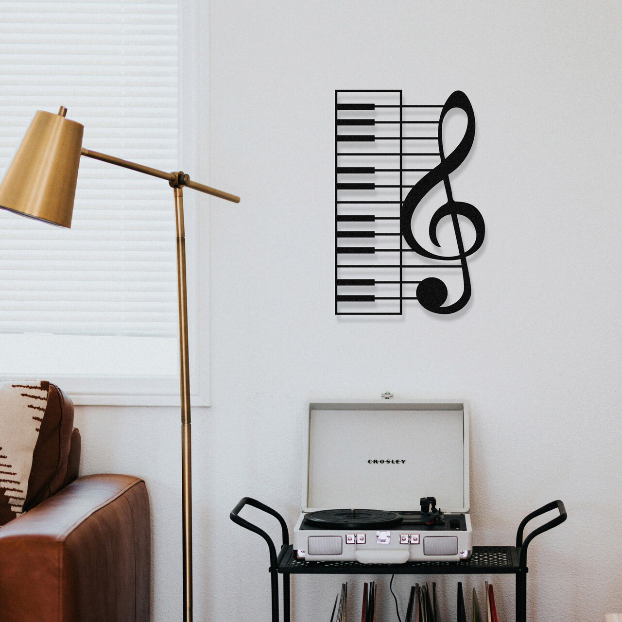 Decoratiune de perete, Musical, metal, 47 x 70 cm, negru - imagine 7